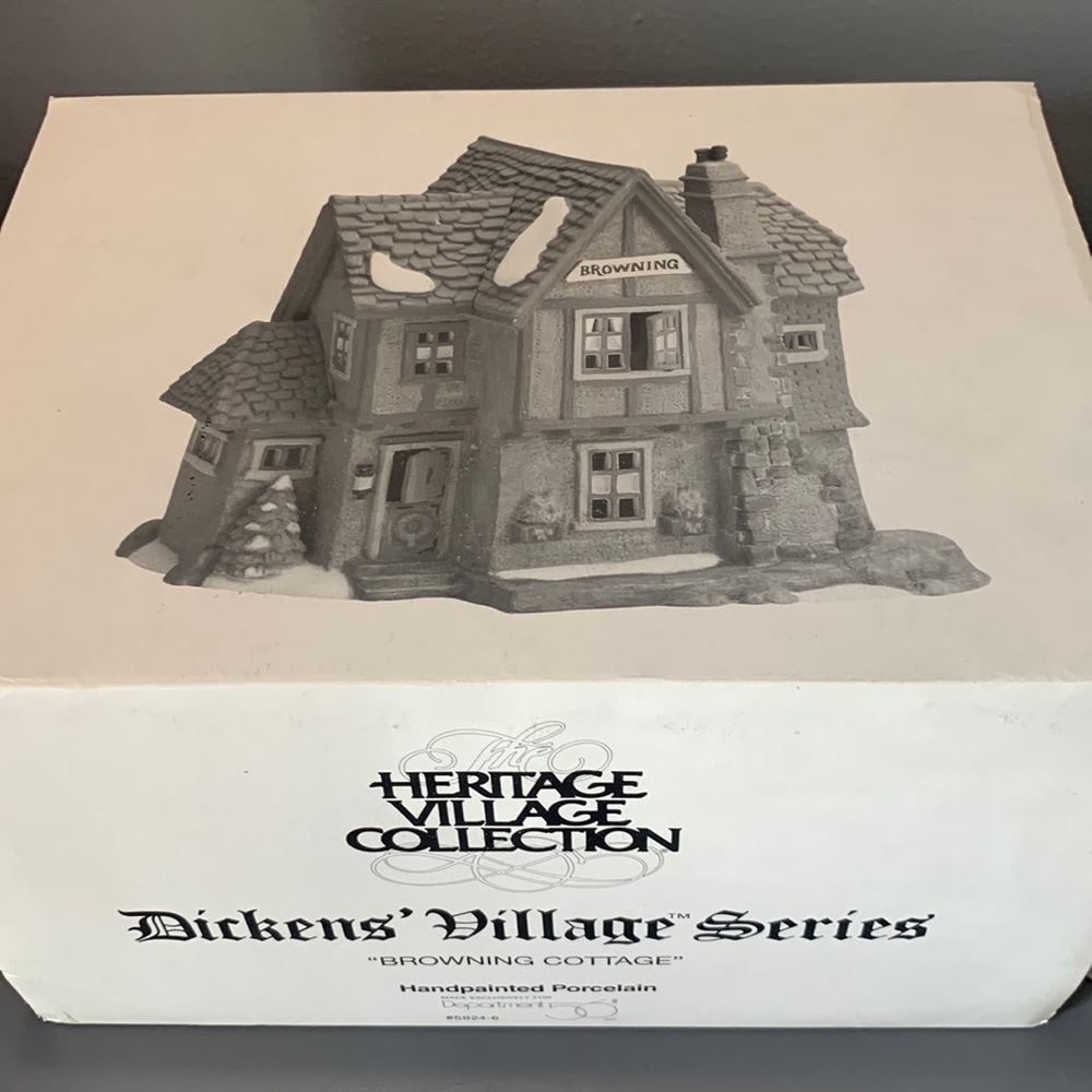 VTG 1994 Department 56 Browning Cottage Dickens Village Series 5824-6 Heritage